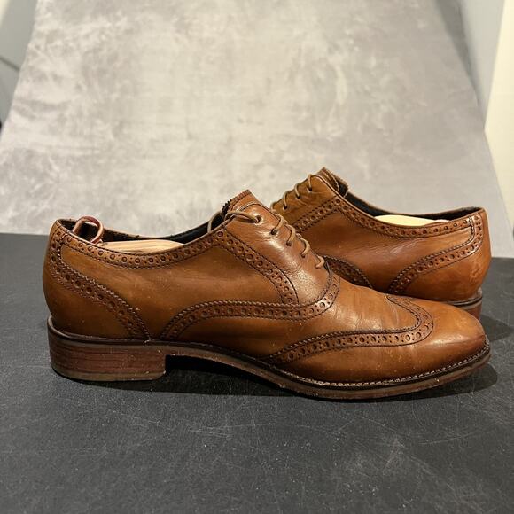 Cole Haan Shoes Mens Size 10.5 Wingtip Oxford Brogue Leather Dress Lace Up - Picture 6 of 11